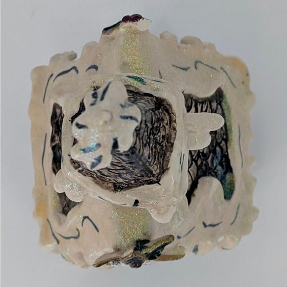 Heather Goldminc Christmas Church Tealight Holder Come All Ye Faithful Blue Sky - Picture 6 of 14